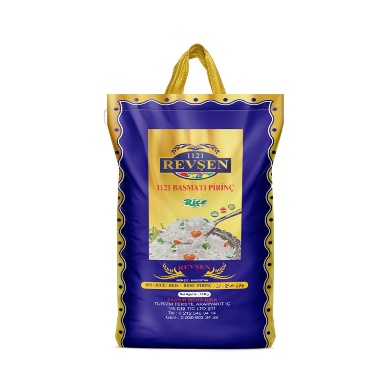 White Revşen 1121 Indian Long Grain Basmati Rice 10kg
