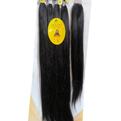 Thormona Queen 28 Inches Long Straight Synthetic Weave - With closure